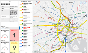 鉄道運行情報GISの稼働画面(2022/02/10) 鉄道運行情報GIS